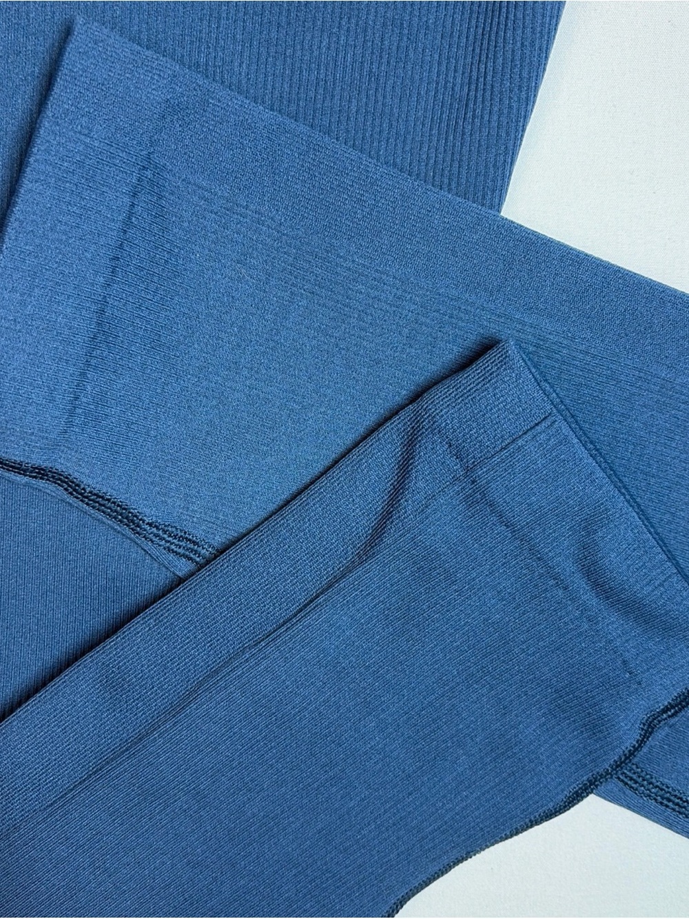 Athleta Women’s Leggings M Blue Elation Rib Tight Ribbed High Rise - Picture 6 of 8